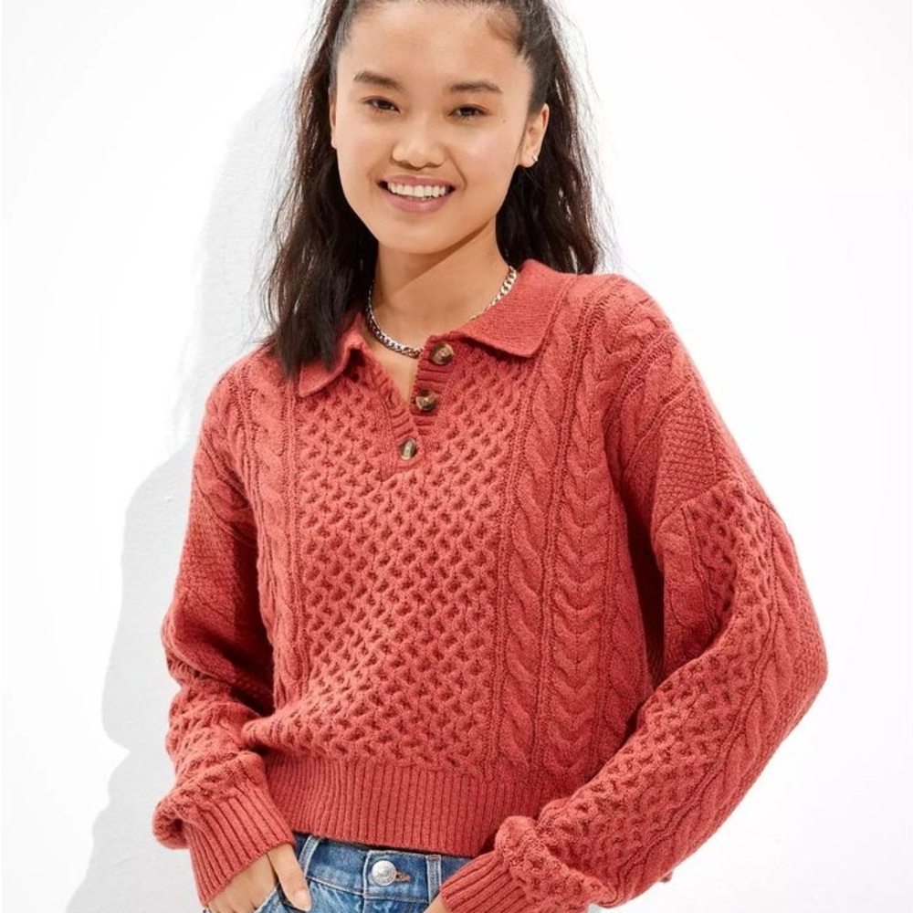 American Eagle Outfitters Rust Sweater